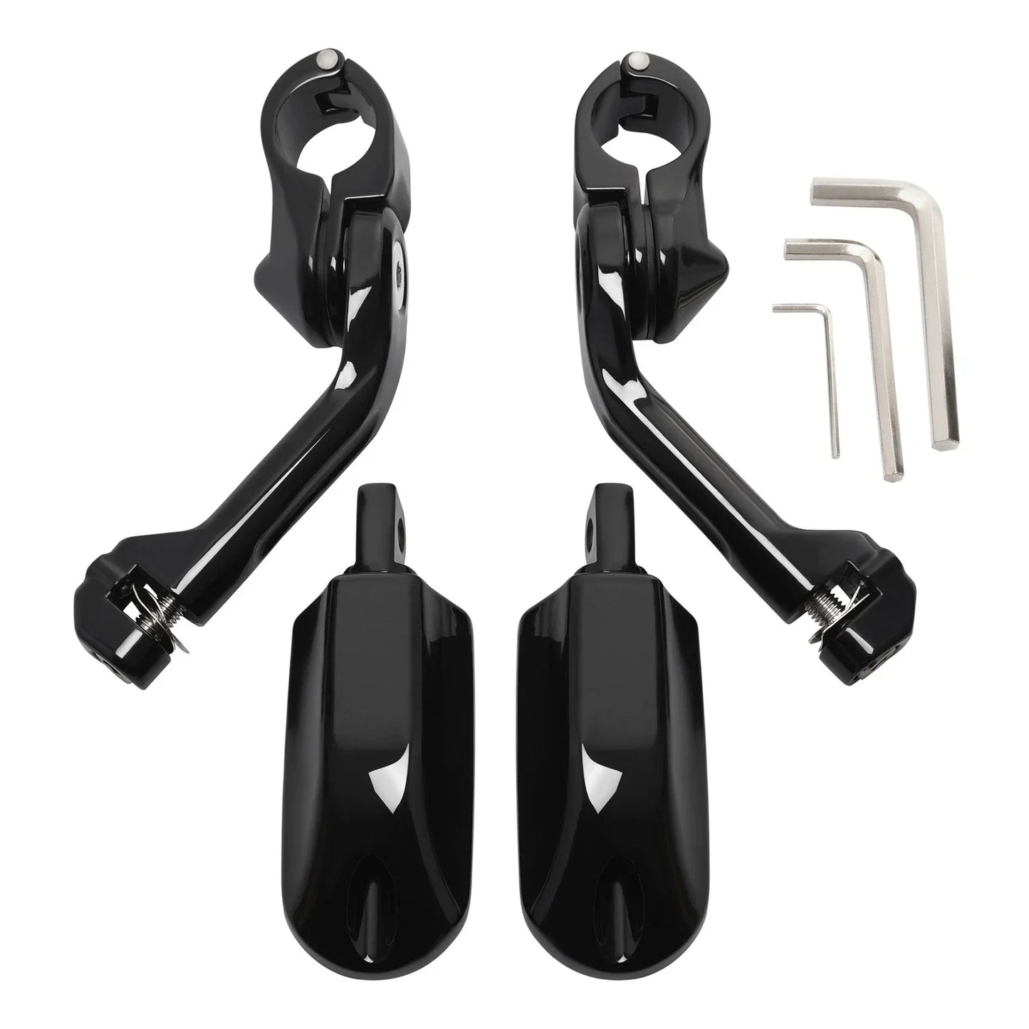 Foot Pegs 1-1/4" Pegstreamliner Long Angled Highway Engine Guard for Harley