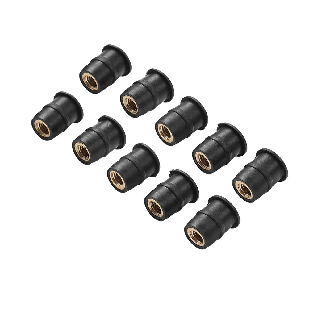 10 x Motorcycle Windshield Rubber Nut M6 Vibration Damper for Fairing