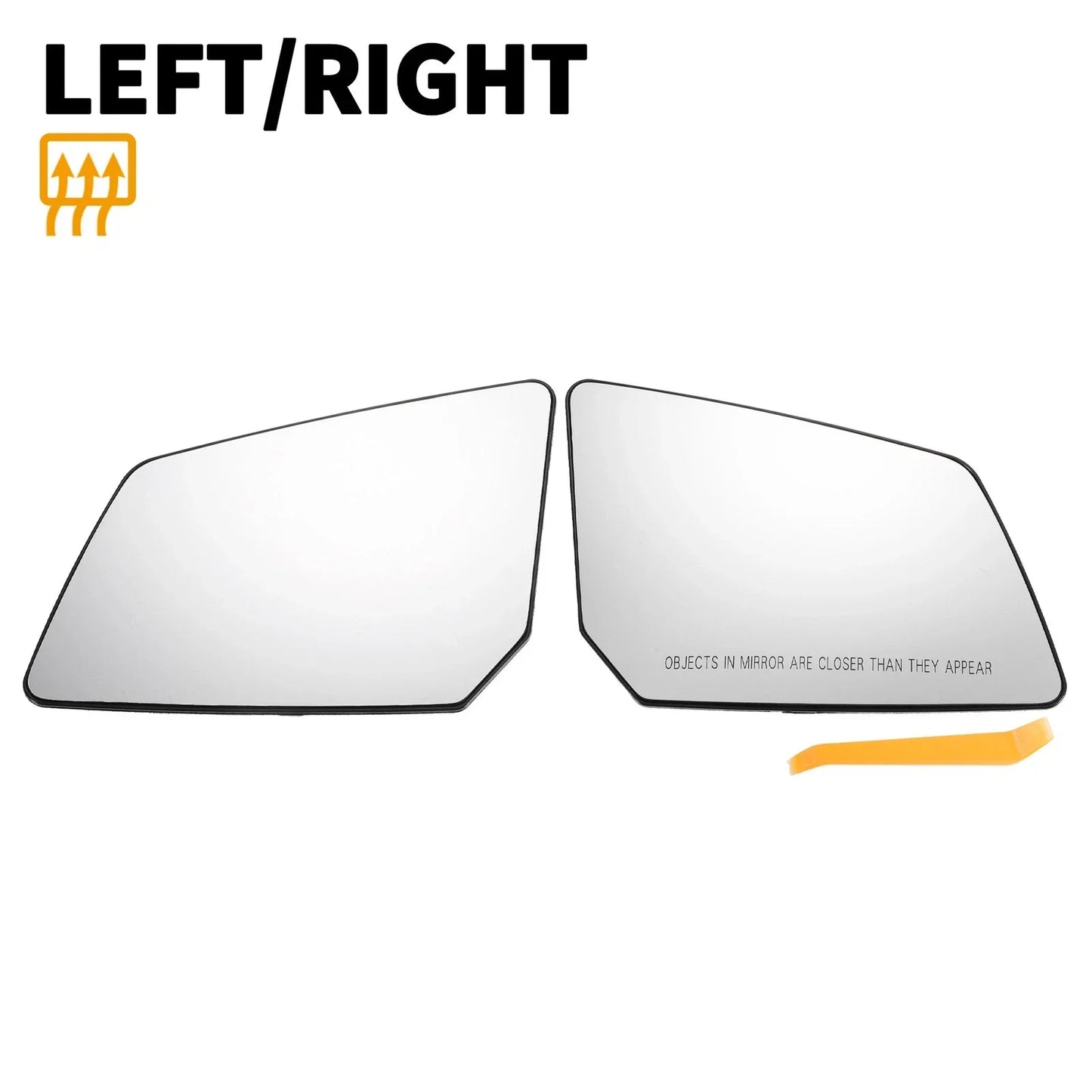 Left Right White Mirror Glass Pair w/ Back Heated for GMC Chevrolet