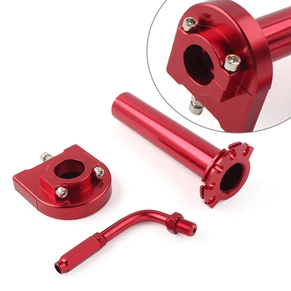Throttle Cable Adjuster for Universal Motorcycle w/ Handgrip Red
