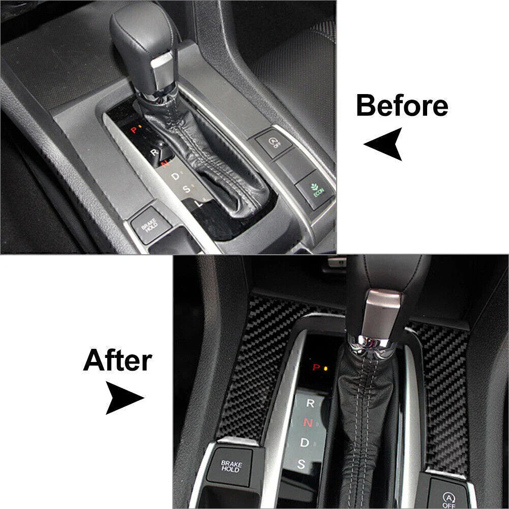 Carbon Fiber Gear Shift Cover Trim for Honda Civic (2016-2019)