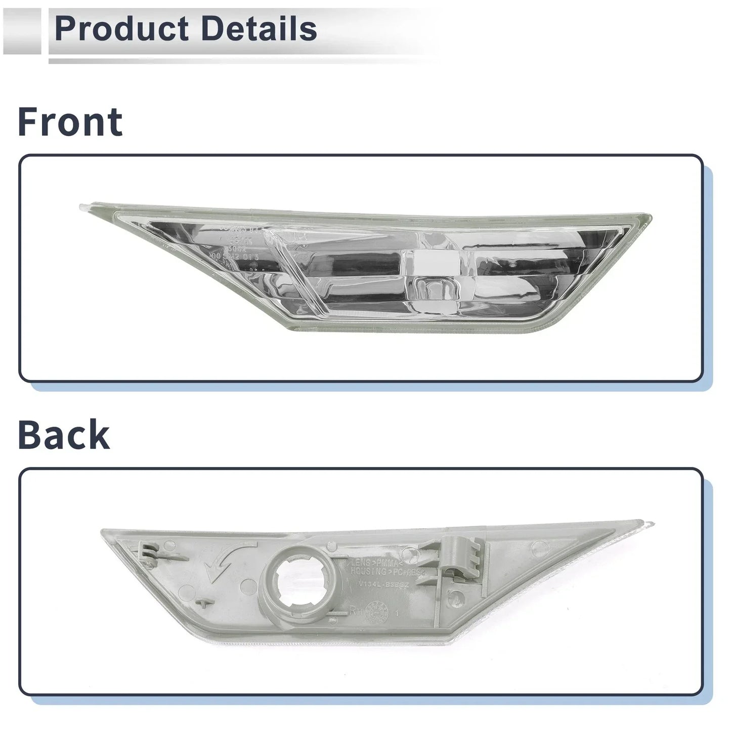 Right Side Marker Light Cover for Honda Civic (2016-2021) - 1 x Clear Lens
