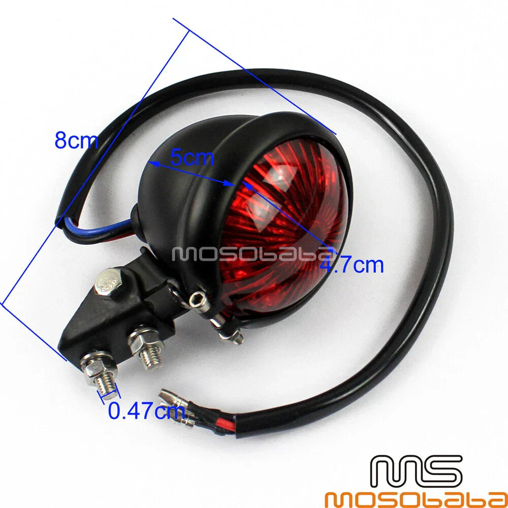 12V LED Bates Style Tail Brake Light for Harley Scrambler Cafe Racer Bobber