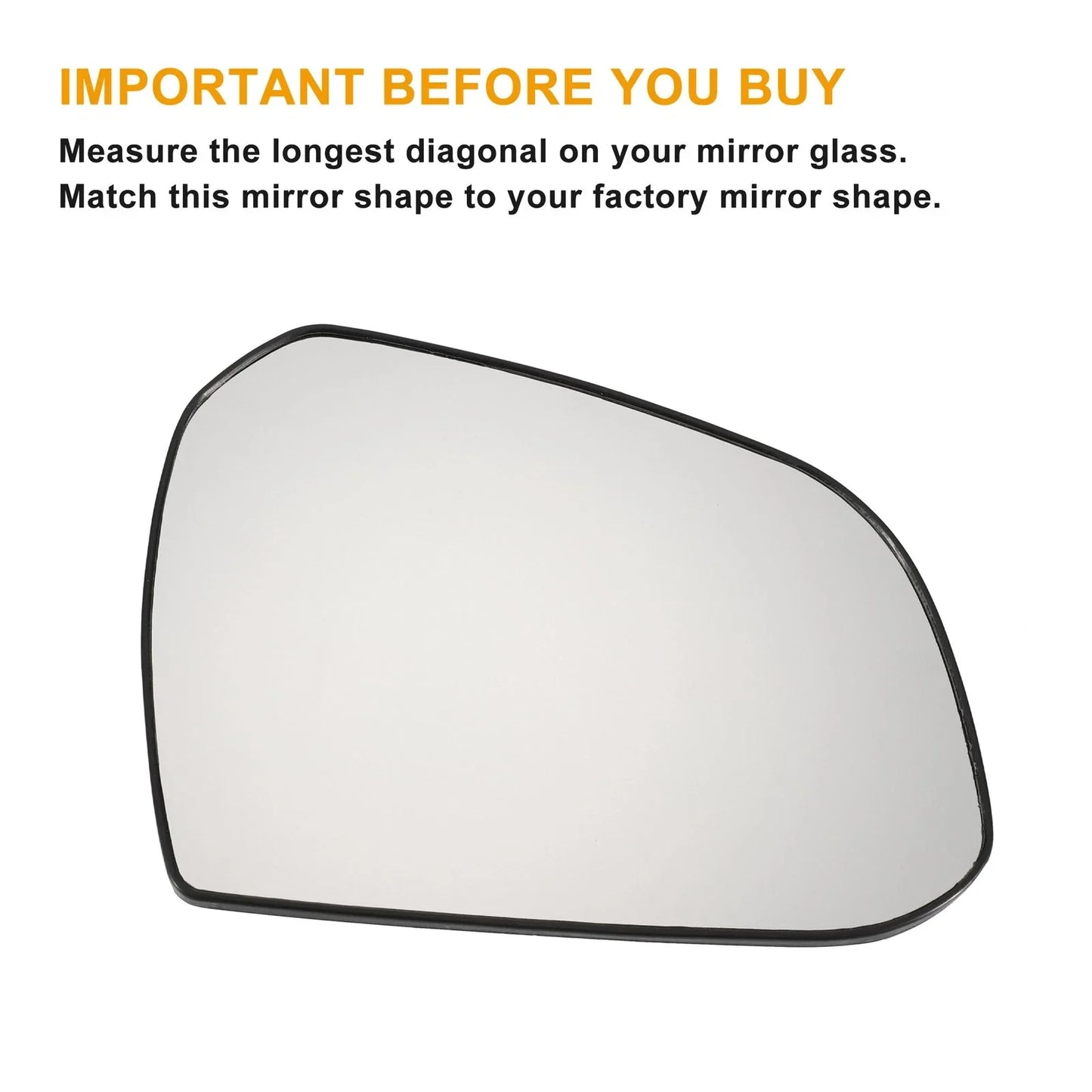 Right Side White Mirror Glass for Hyundai I10 (2013-2019)