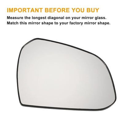 Right Side White Mirror Glass for Hyundai I10 (2013-2019)