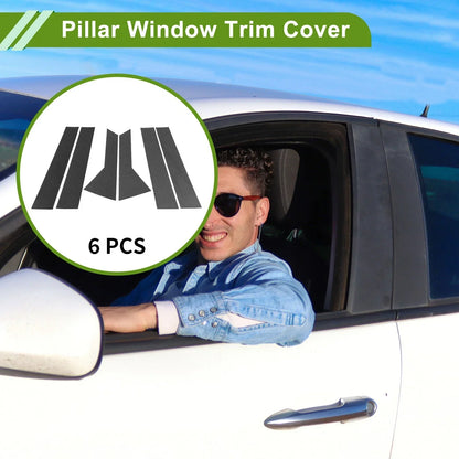 6 Pcs Carbon Fiber Pillar Window Trim for Chevy Trax (2024)