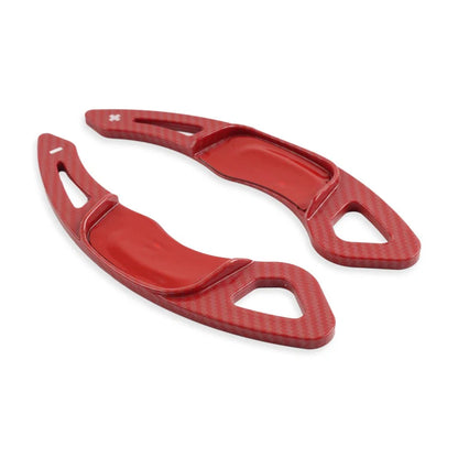 Carbon Fiber Red Steering Wheel Paddle Shifter Extensions for VW Golf 7, Polo (2013-2023)