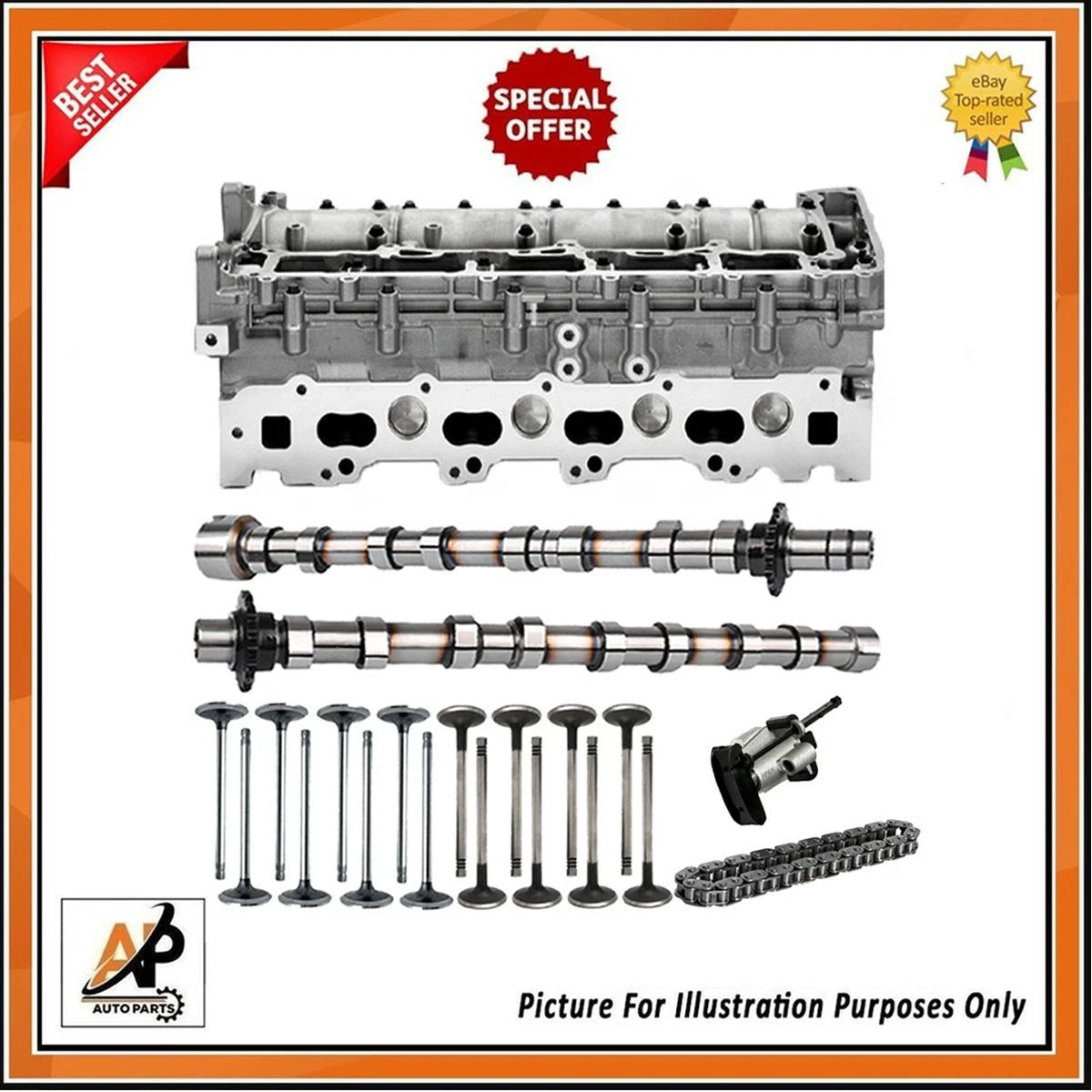 Cylinder Head Bare Replacement with 2x Camshafts for Citroen Relay (2007–2013)