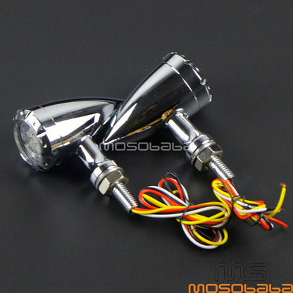 LED Brake Running Turn Signal Lights Red & Amber for Harley Dyna Kawasaki