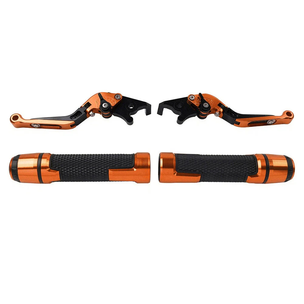 Orange Extendable Brake Clutch Lever Grip Set for Yamaha YZF R1M R1S (2015-2023)