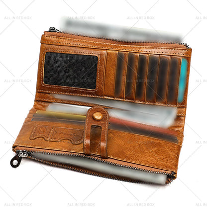 Leather Phone Wallet Clutch Purse for Women - Card Cash Coin Holder