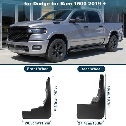 Mud Flaps Kit for Dodge Ram 1500 2019-2025 - Splash Guards, No-Drill