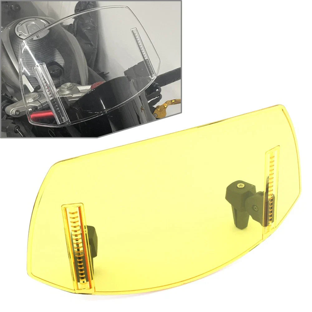 Universal Windshield Deflector for Motorcycle - Yellow