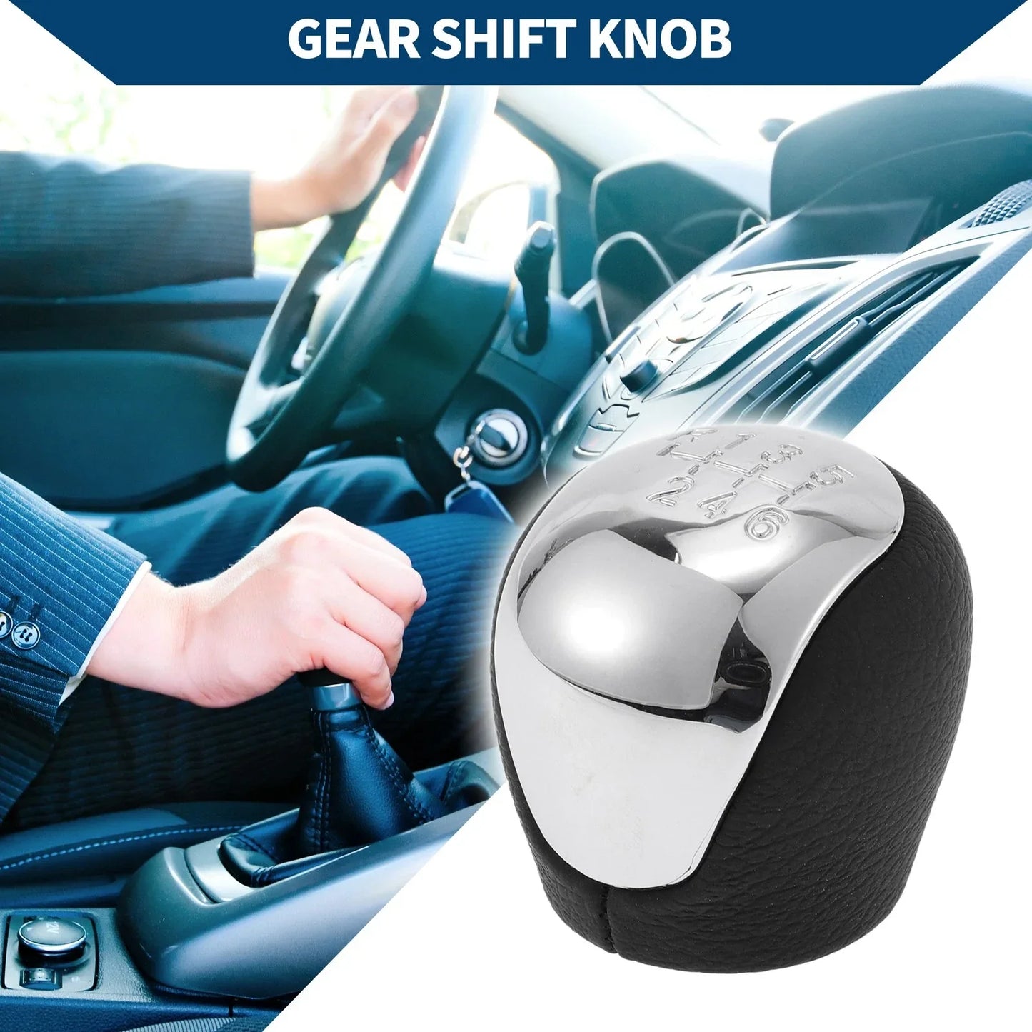 6 Speed Manual Gear Shifter Knob for Hyundai Elantra (2008-2009) Faux Leather