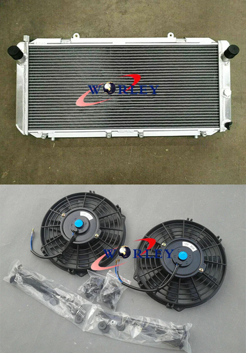 Row Aluminum Radiator + Fans for Toyota MR2 SW20 1990-1997