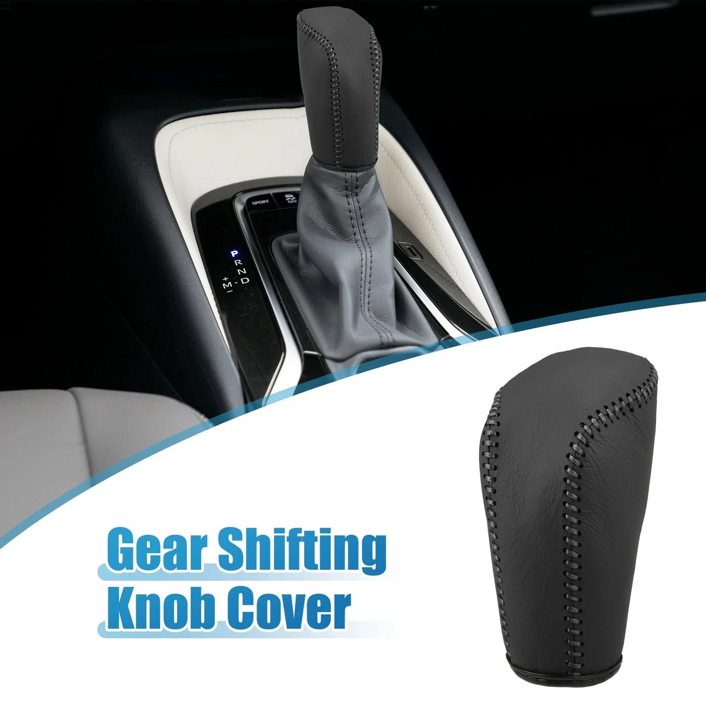 Gear Shifting Knob Cover for Hyundai Verna (2010-2014) - Faux Leather Black