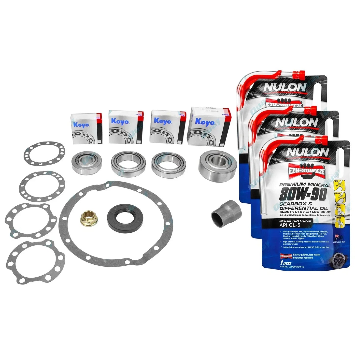 Front Diff Bearing & Seal Kit +Oil for Toyota 75 78 79 80 Series non difflock