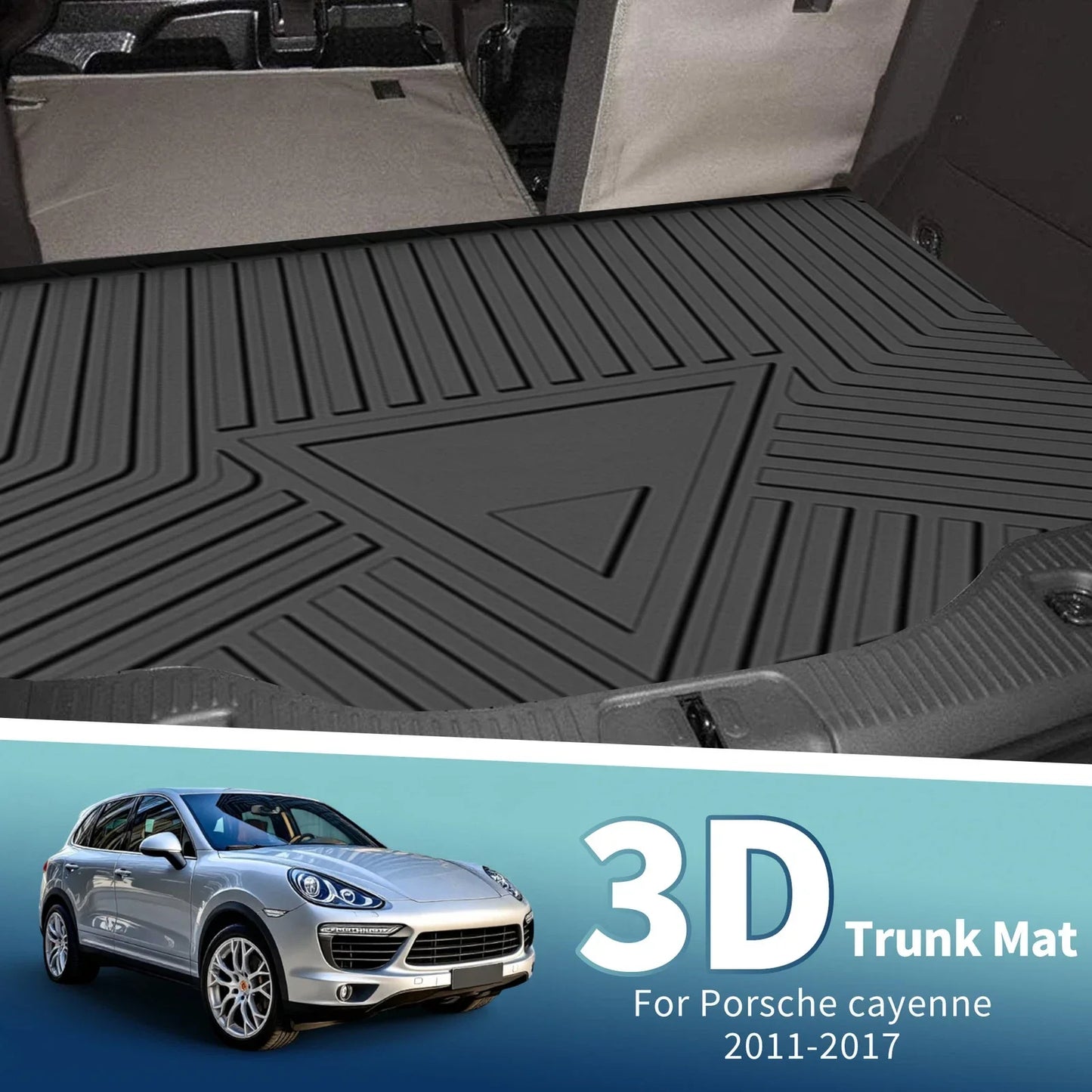 Flat Face Cargo Liner Rear Trunk Mat for Porsche Cayenne (2011-2017) 1 x TPE