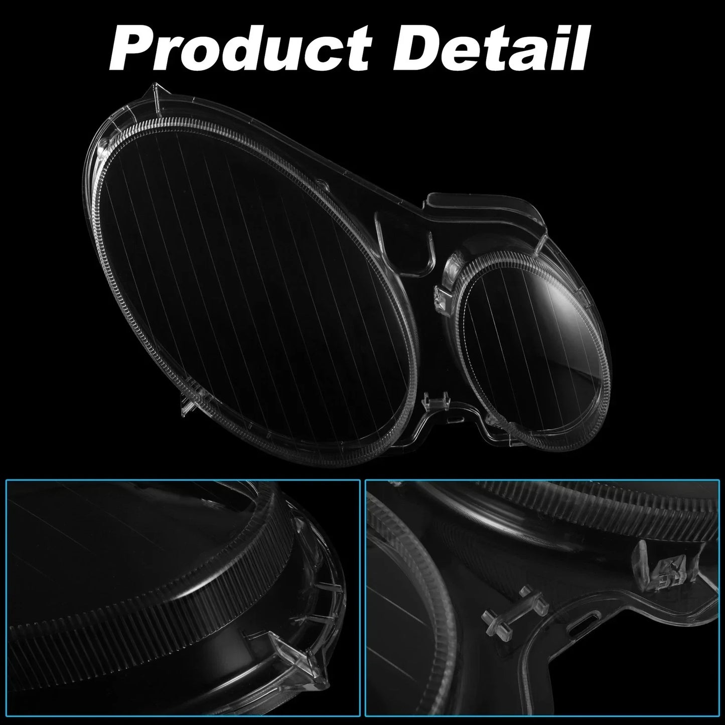 Front Headlight Lens Covers for Mercedes-Benz W211 (2002-2008)