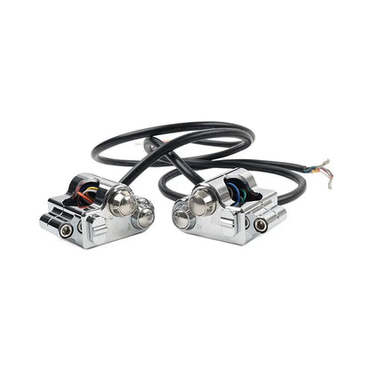 1" CNC Handlebar Switch Controls Housing for Harley Universal Motor Chrome
