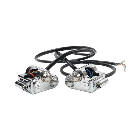 1" CNC Handlebar Switch Controls Housing for Harley Universal Motor Chrome