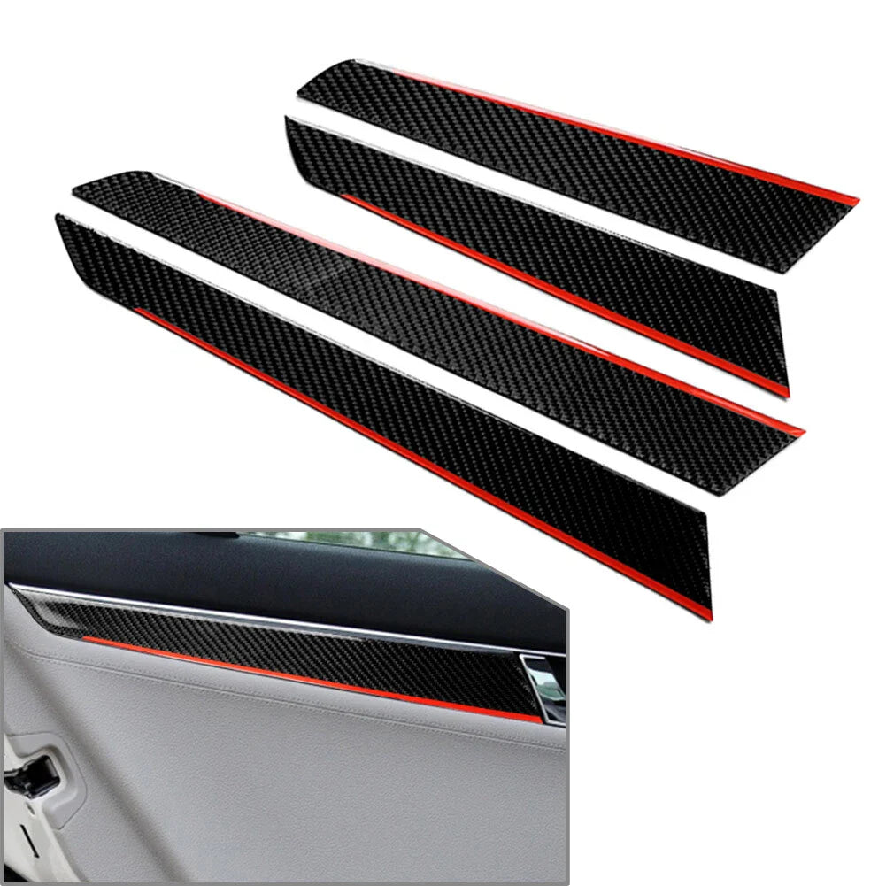 4x Carbon Fiber Interior Door Panel Covers for Mercedes-Benz W204 (2007-2014)