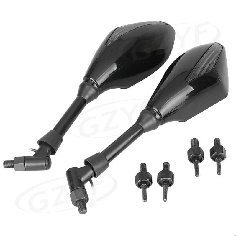 Black LED Turn Signals & Brake Lights for Universal Moto Mirrors