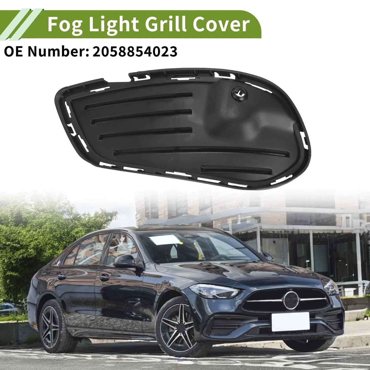 Front Left Fog Light Grill for Mercedes-Benz C300 (2017-2018)