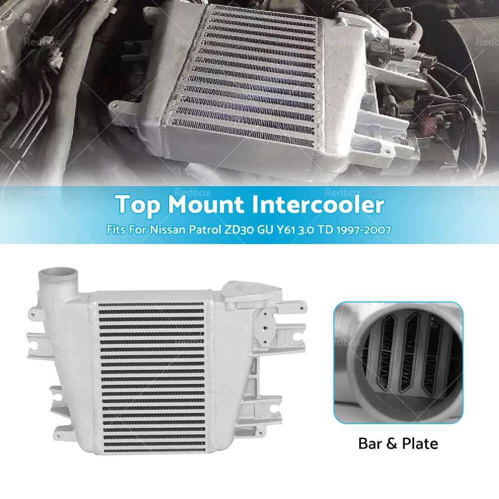Top Mount Intercooler for Nissan Patrol ZD30 GU Y61 3.0 TD (1997-2007)