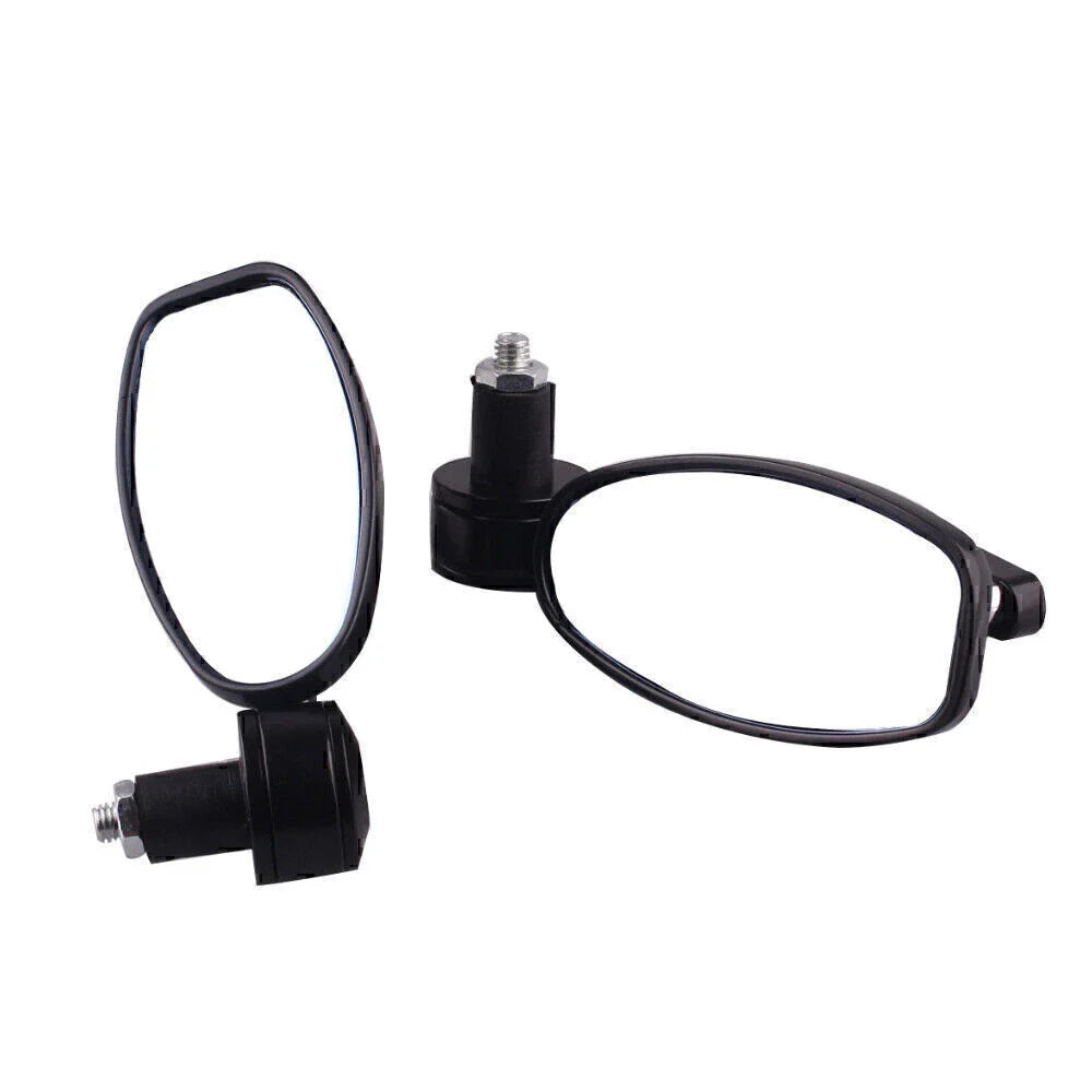 Universal 7/8" Black Bike Bar End Side Mirrors (Fits Most Models)