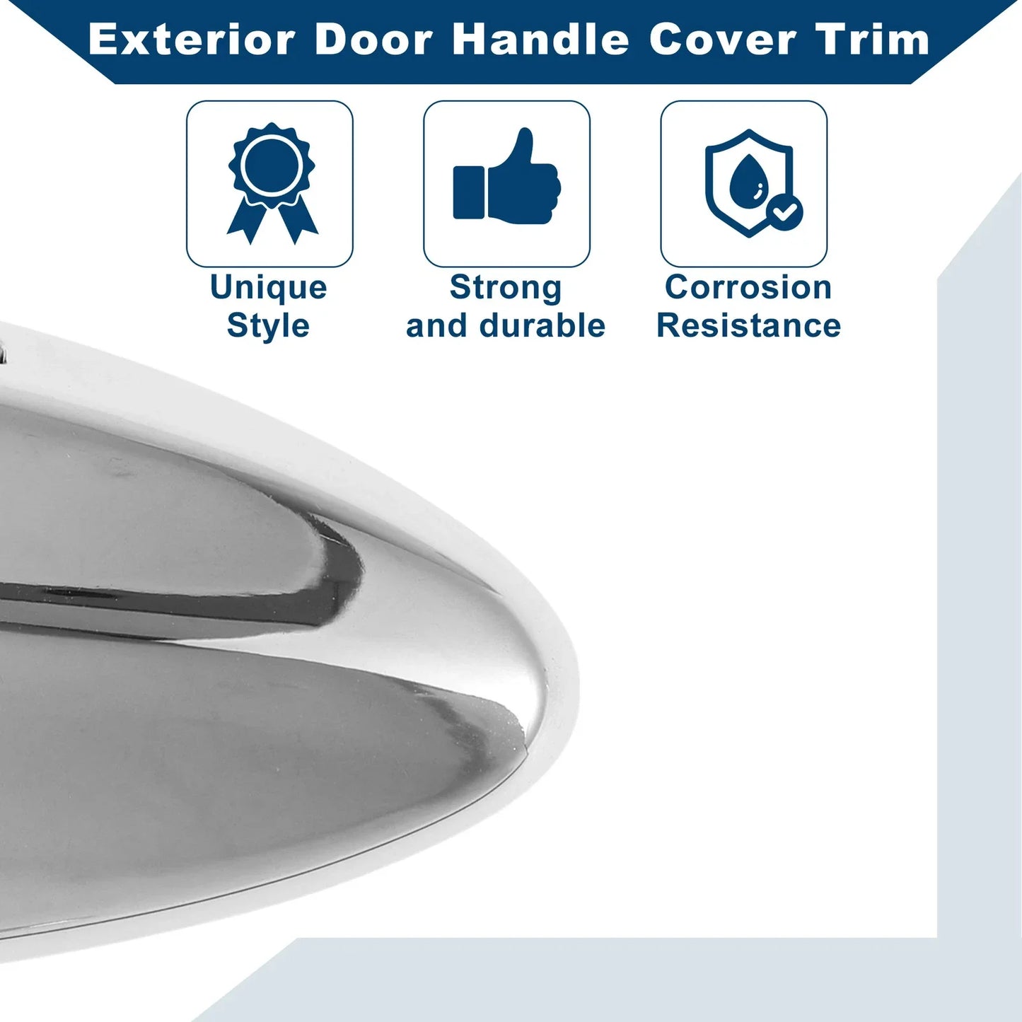 Exterior Door Handle Cover Trim for Lexus LS460 (2008-2015) Chrome Silver
