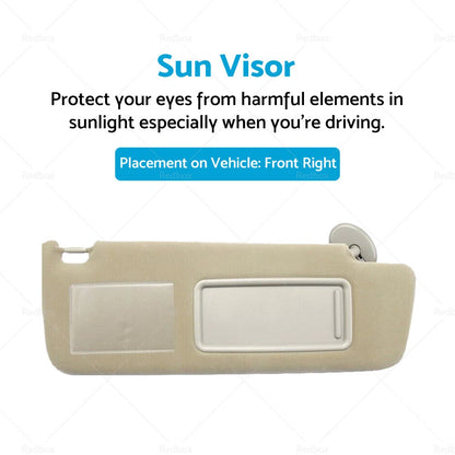 RH Sun Visor for Toyota Prado TRJ120 RZJ120 LJ120 KZJ120 KDJ120 GRJ120 (2003-2009)