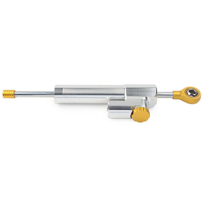 24cm Universal Adjustable Steering Damper Stabilizer for Moto - Silver/Orange