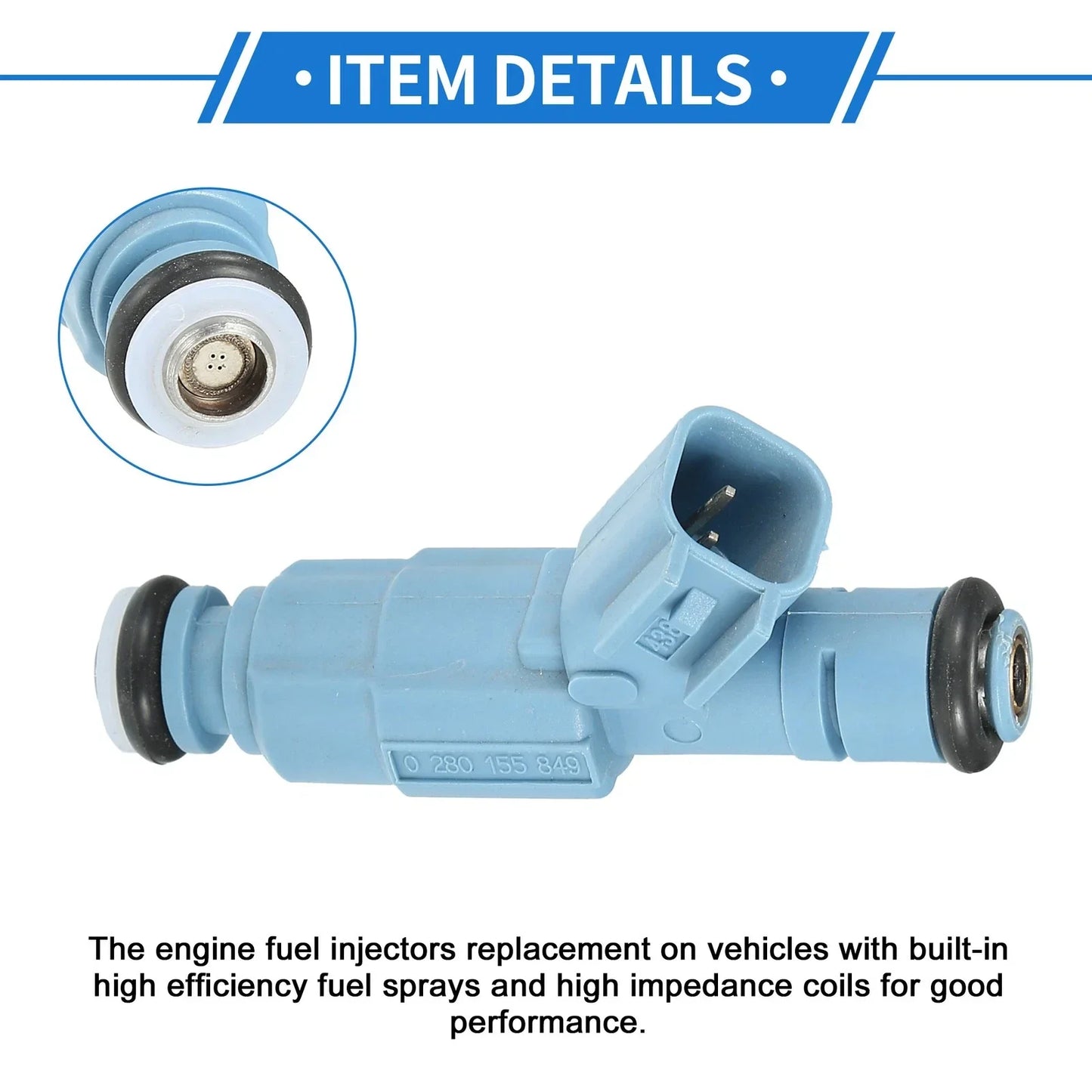 Fuel Injector for Dodge Ram 1500 2002-2007 4.7L Blue 1 x Unit