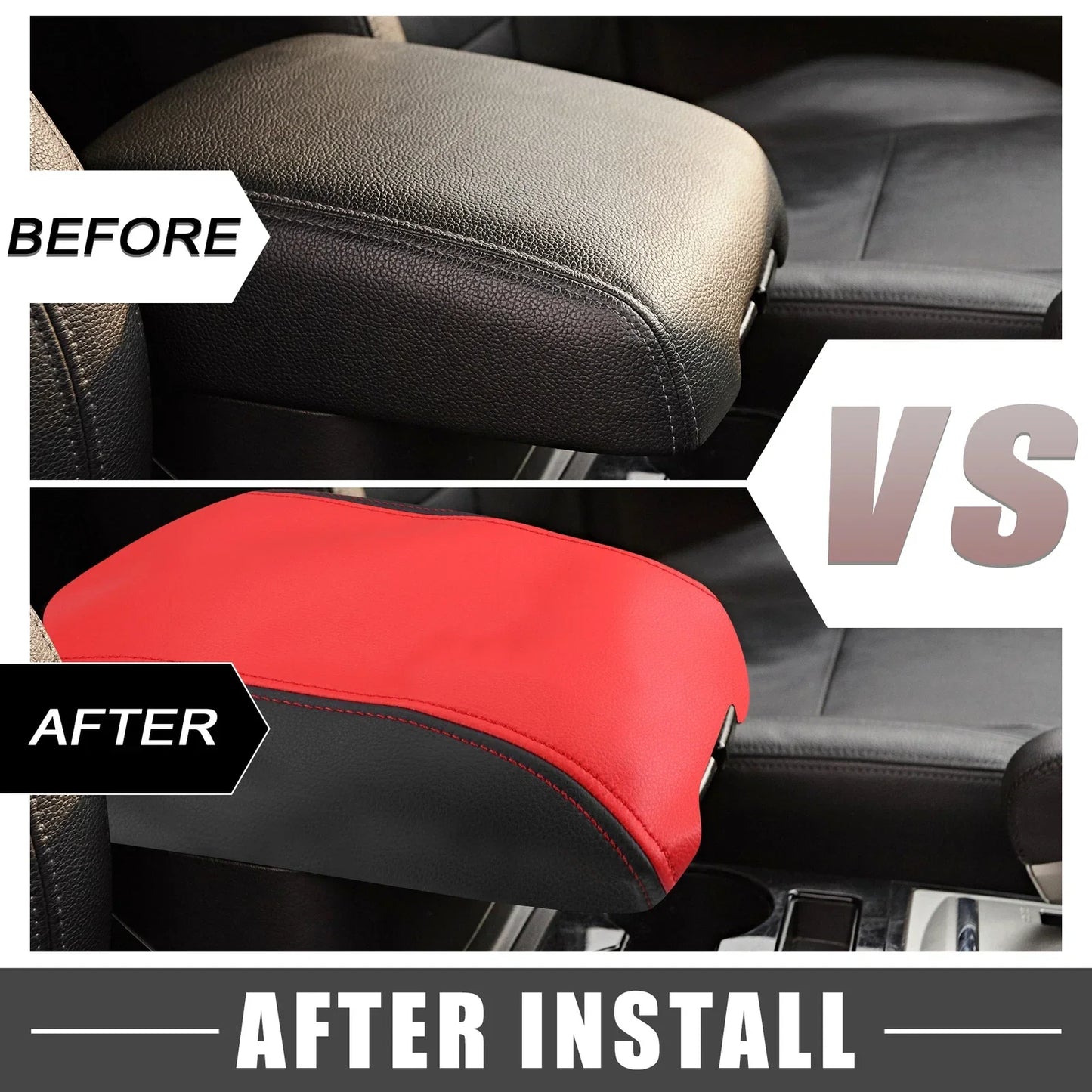 Dodge Durango Armrest Cover for Center Console 2011-2021 Black Red