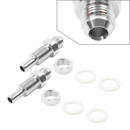 6AN Male Flare Bulkhead to 5/16" Hose Barb Fuel Tank Fittings