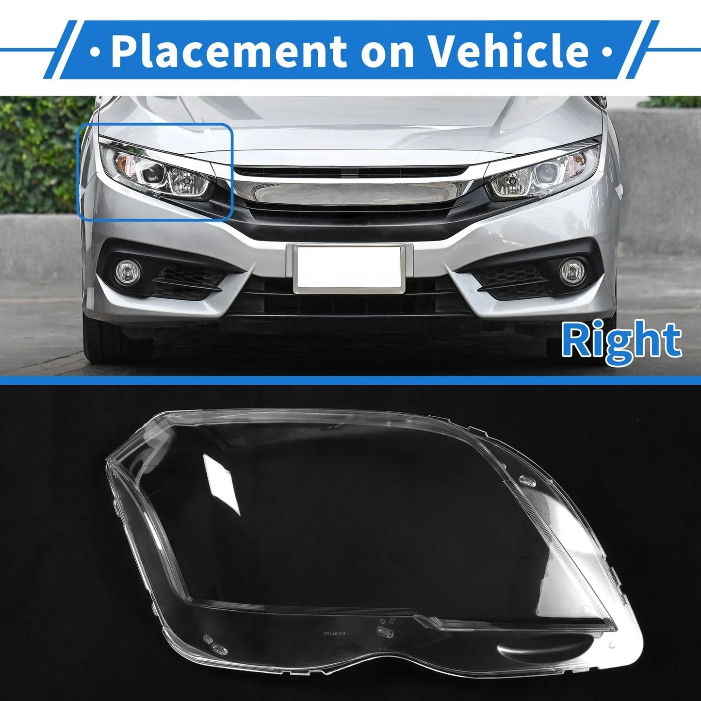 Car Front Right Headlight Lens Cover for Mercedes-Benz GLK (2009-2012)