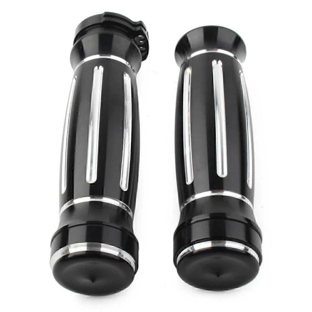 1" CNC Handle Bar Hand Grips for Harley Touring