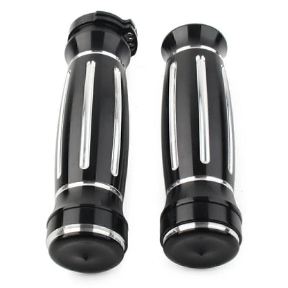 1" CNC Handle Bar Hand Grips for Harley Touring