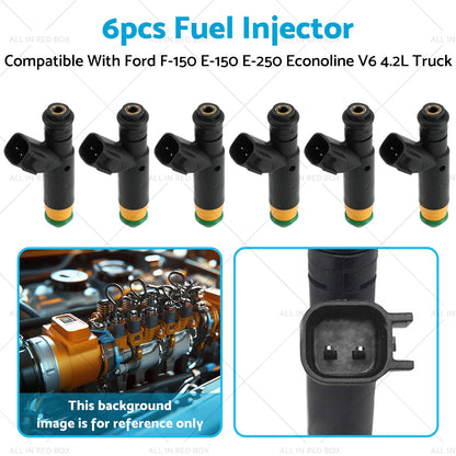 6x Fuel Injectors for Ford F-150 E-150 E-250 Econoline 4.2 V6 (1999-2003)
