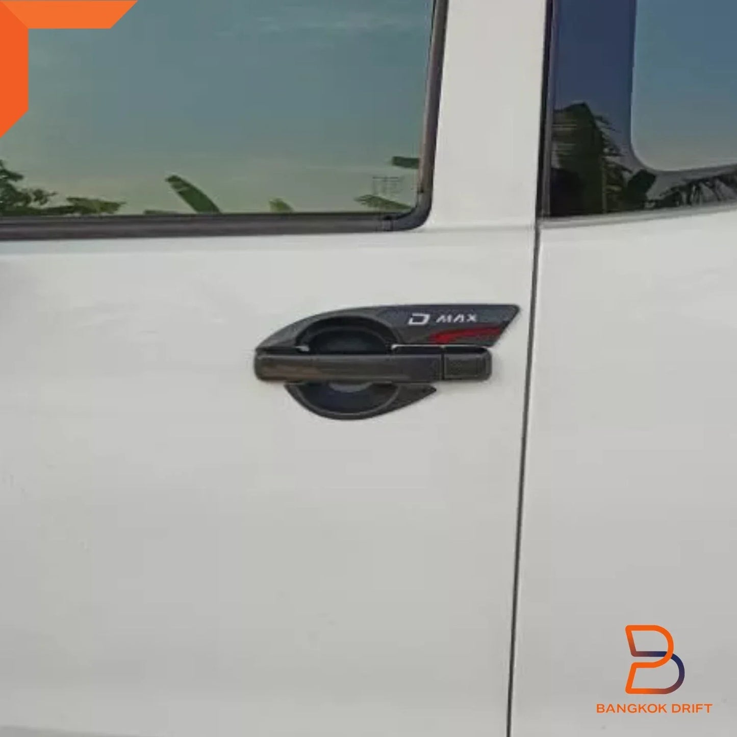Black Carbon Fiber 4 Door Handle Cover Trim for Isuzu D-Max, MU-X (12-19)