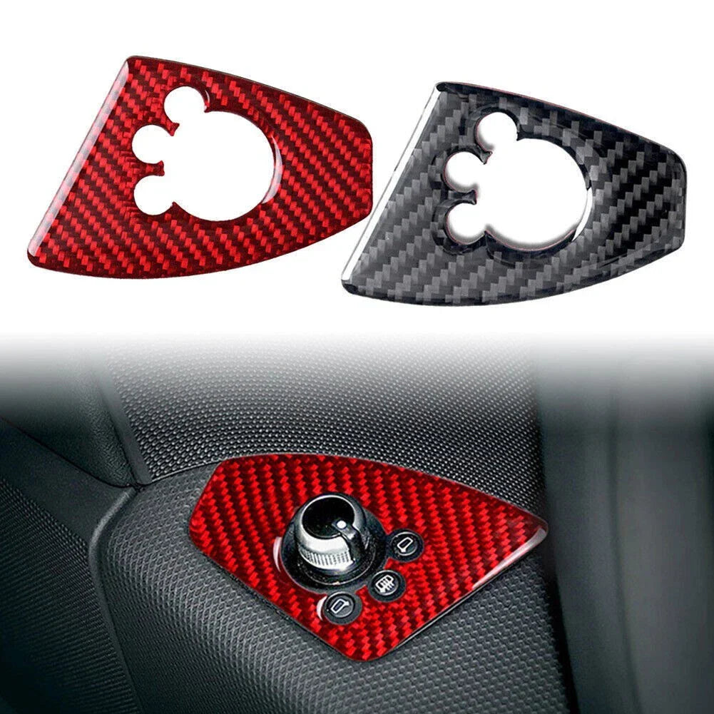 Carbon Fiber RHD Door Lock Switch Cover for Audi TT TTRS (2008-2014)