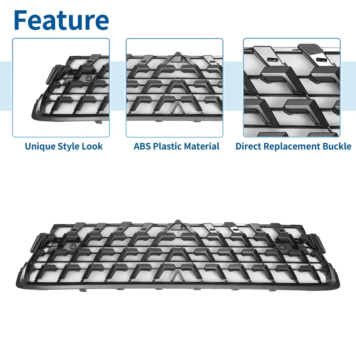 Front Lower Hood Bumper Grille for Lexus GX460 (2014-2022) Chrome Silver Tone