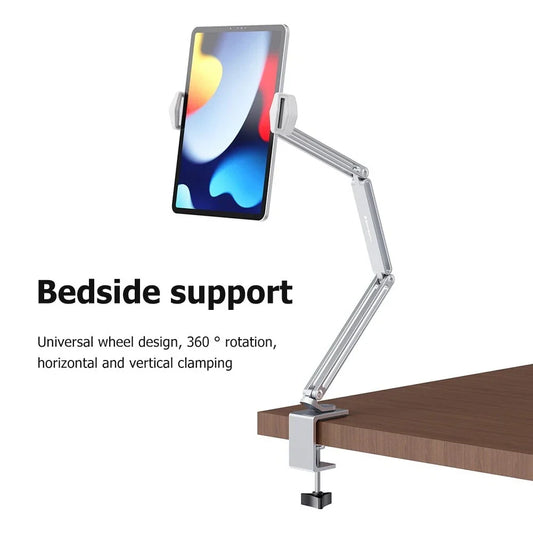 Adjustable Tablet Phone Holder for Desk - Flexible Long Arm Clip Bracket