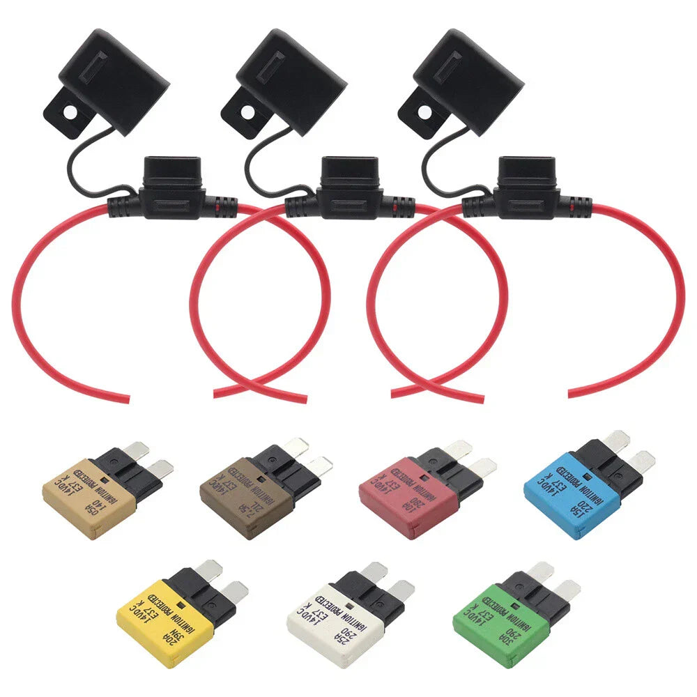 12V Auto Reset Circuit Breaker Fuse with Holder for Various Models (N/A)