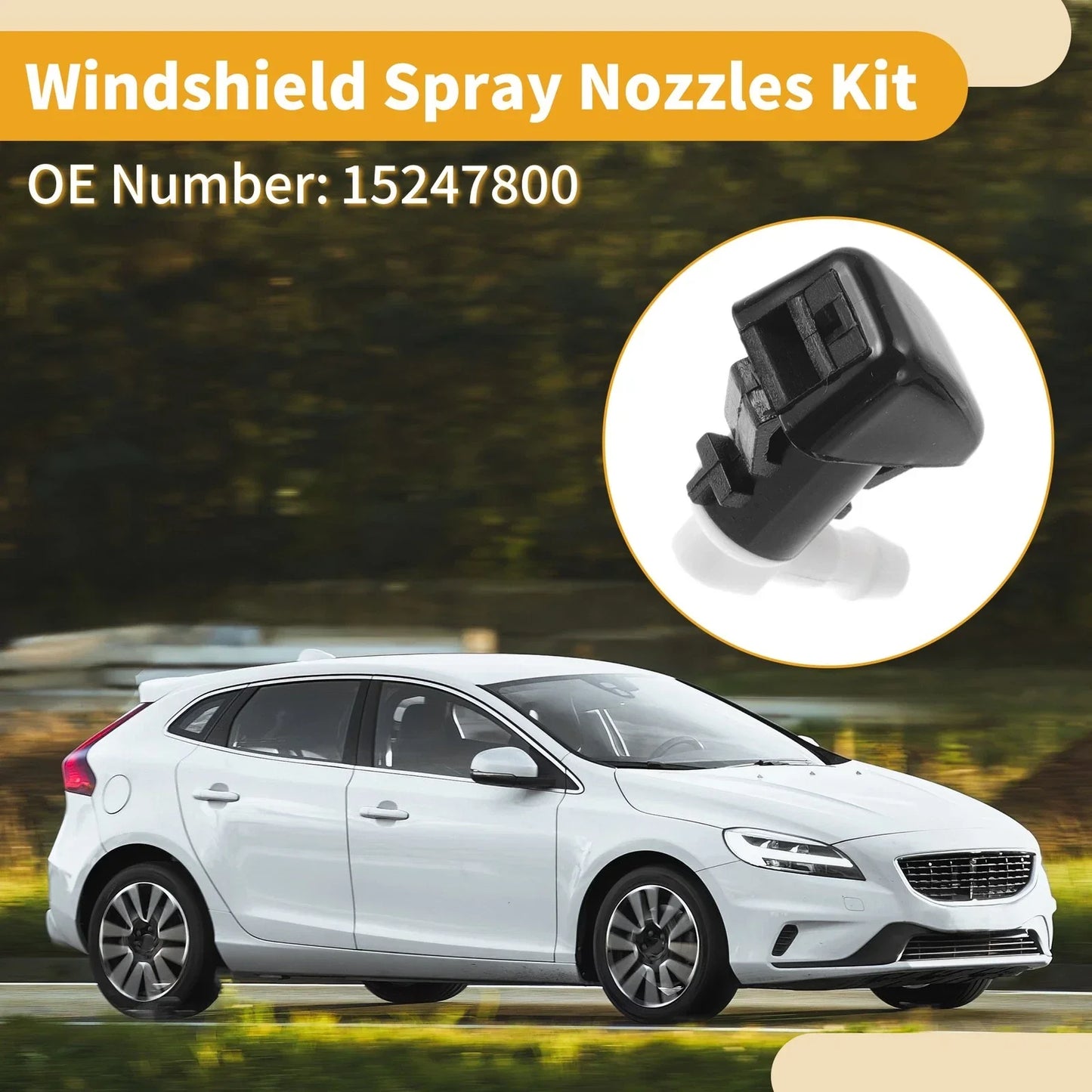 Windshield Washer Nozzle Kit for Chevrolet Malibu (2008-2012) with Gaskets