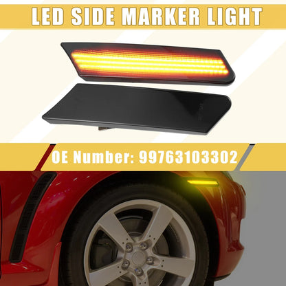 LED Side Marker Light for Porsche 997 (Amber, Black) - 1 Pair