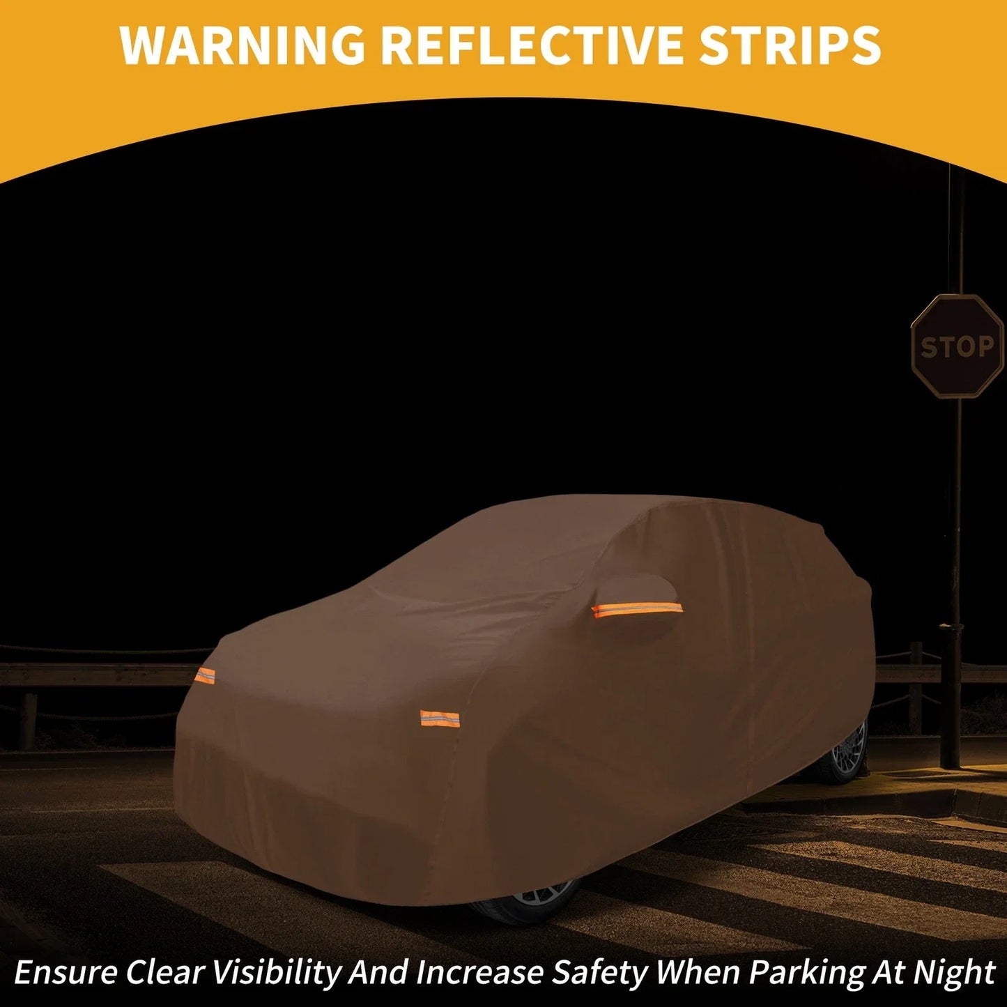 Waterproof All Weather Car Cover for Hyundai Ioniq 6 (2023) - Orange 210D-PU