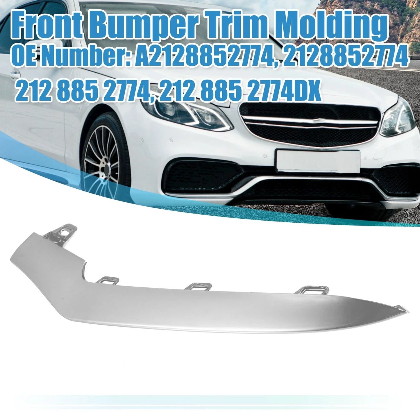 Front Left Chrome Plated Bumper for Mercedes Benz A-Class (2013-2018)