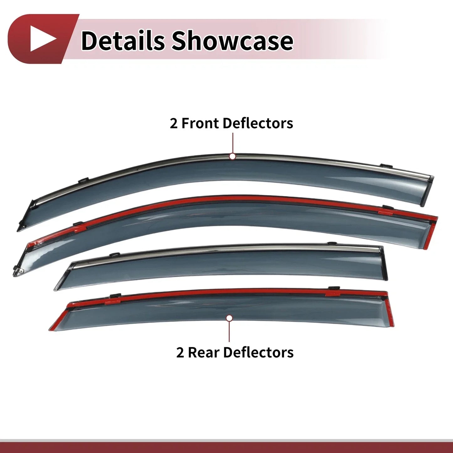 Window Deflectors for Honda Civic Side Window Vent Visors Black (2016-2021)